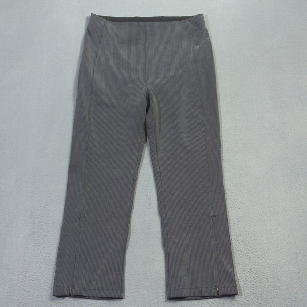 Lululemon Pants Women's 10 Gray Ribbed Softstreme Zip Leg High Rise Cropped